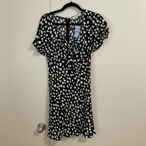 LOFT Black& White Dotted Dress